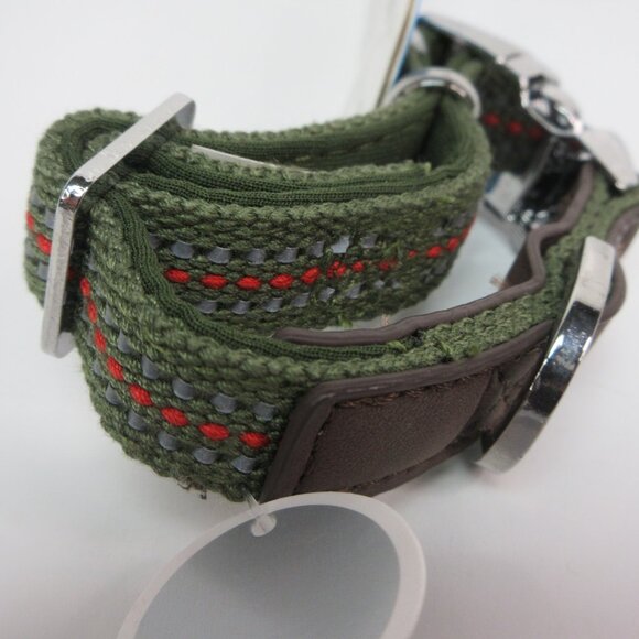 Vibrant Life Dog Collar XS Olive Green Reflective Premium Comfort Metal Buckle - Picture 9 of 12